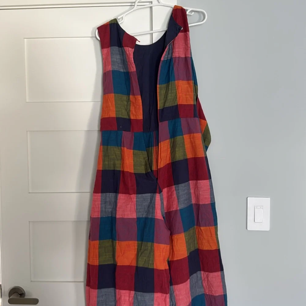 Multicolor Plaid Sleeveless romper - Picture 4 of 7